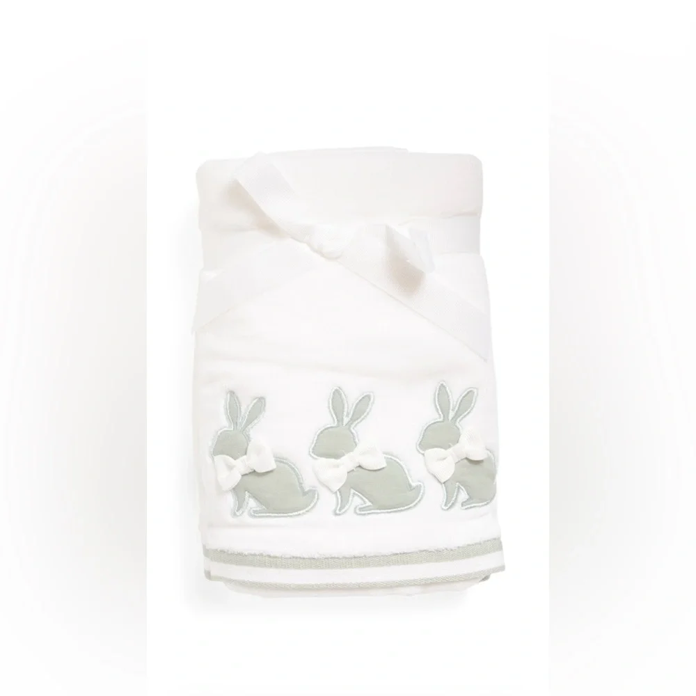 CARO HOME ❤️ 2pk Hampshire Bunny With Bow Cotton Hand Towels NWT